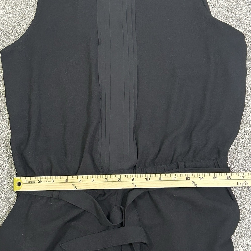 LOFT Black Sleeveless Jumpsuit Women's 12 Tie Waist Pockets - Picture 10 of 12